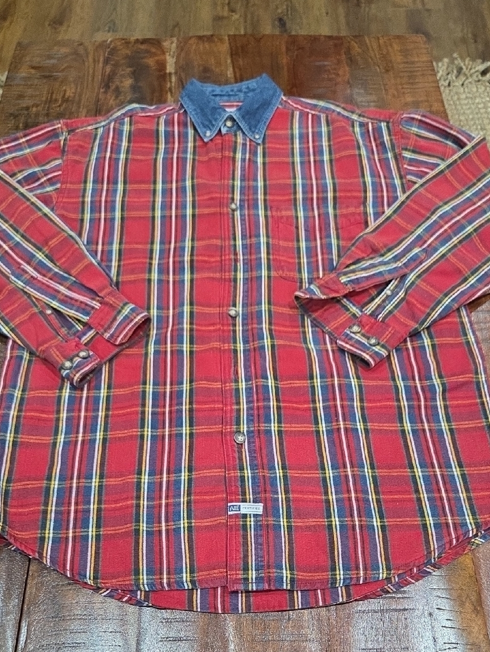 Vintage American Eagle Plaid Button Down Shirt